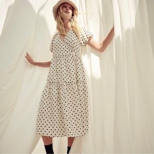 Madewell Bandana Print Relaxed Long Sleeve Tiered Midi Dress